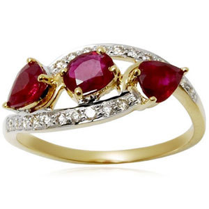 three stone ring, designer light weight gold and diamond ring, ring for girls