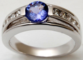 white gold accent diamond, tanzanite eternity ring